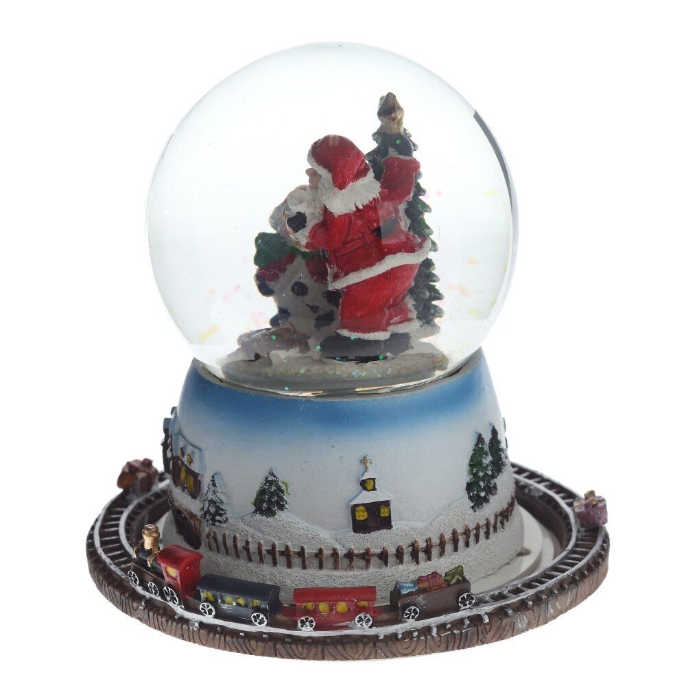 GAEM Фигурка декор в стекл шаре "Дед Мороз" (муз с ключ, подсветка), D 10 см, L15,5 W15,5 H15,5 см