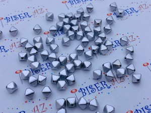 Bicone beads 6 мм Aluminium Silver 01700