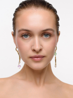 Серьги "Bubble violet-green" с селенитом Gold