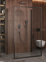 Душевой уголок Cezares MOLVENO-AH-12-160/90-C-GM-IV, 160х90х195, профиль оружейная сталь, прозрачное стекло