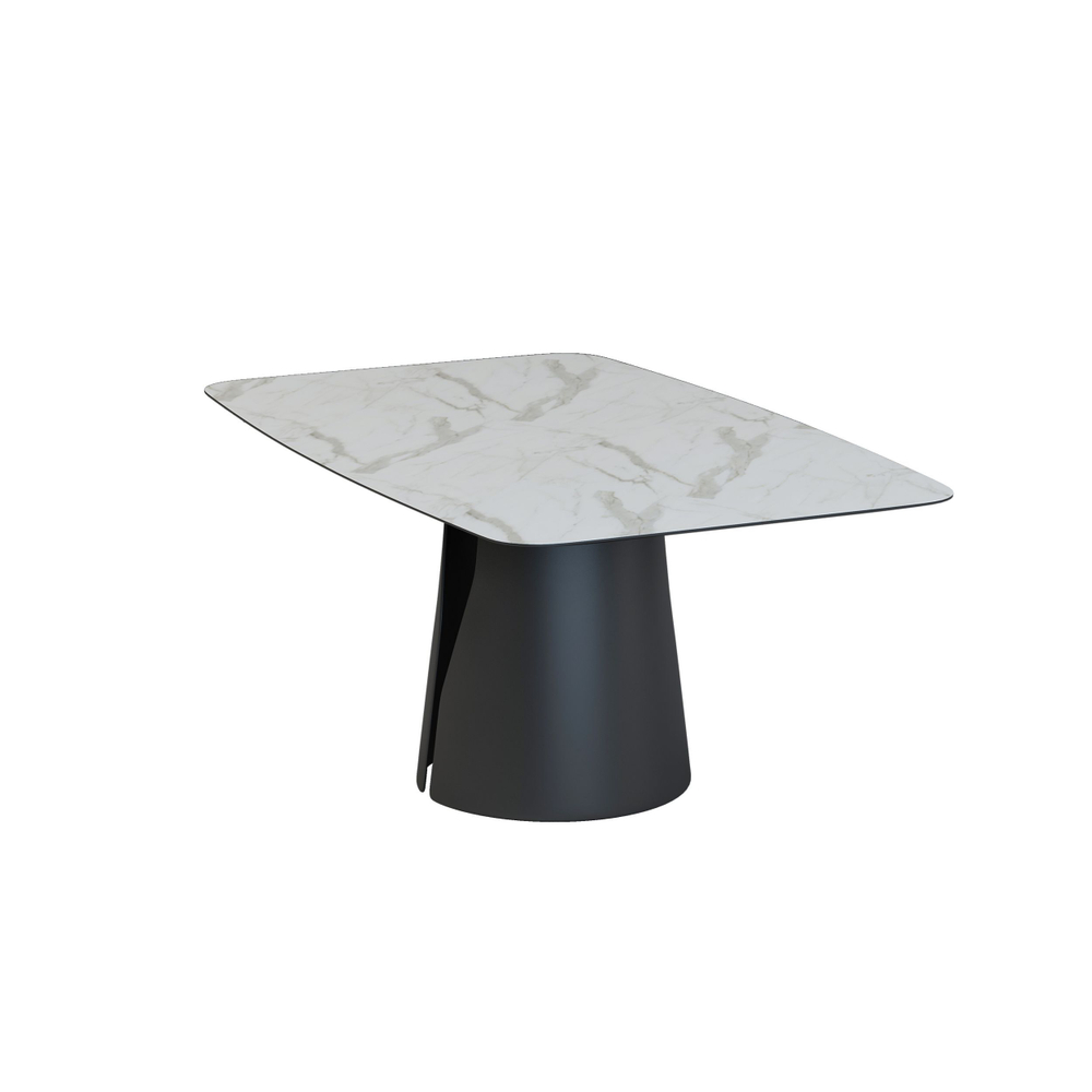 Стол овальный GIO 160, керамика матовая, белая