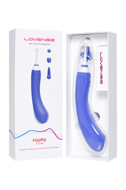 Двусторонной вибратор LOVENSE Hyphy с клиторальным стимулятором, силикон, фиолетовый, 21,6 см