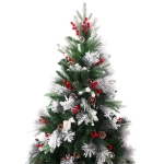 Елка «Грация» 210 см, ПВХ, леска, резина с белым напылением (шишки и ягоды), 1258 веток
