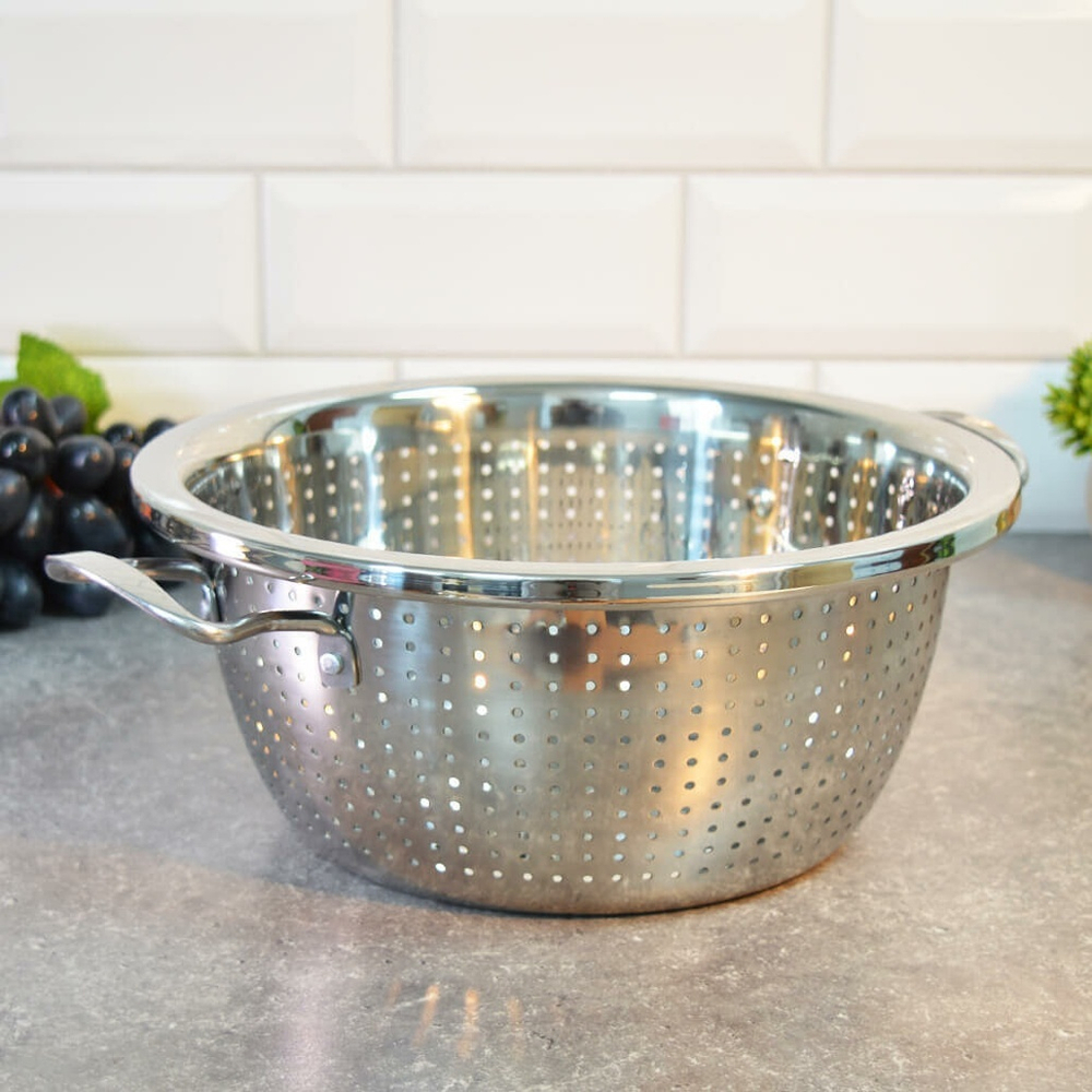 Дуршлаг 26см 4л нерж с ручками плоское дно