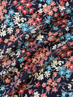 Шелк Liberty темно-серый с разноцветным цветочным принтом Coastal Blossom