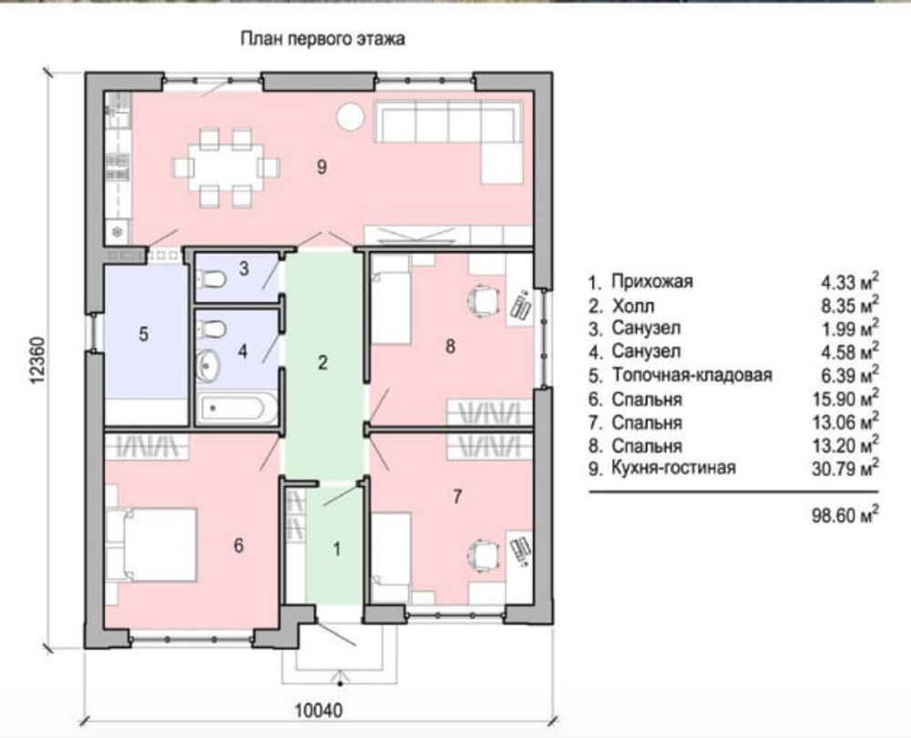Проект Дома 98,60 кв. м К-149