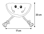 Игрушка для собак Арбуз с верёвочкой, 17 х10 х 20 см, красный, Flamingo