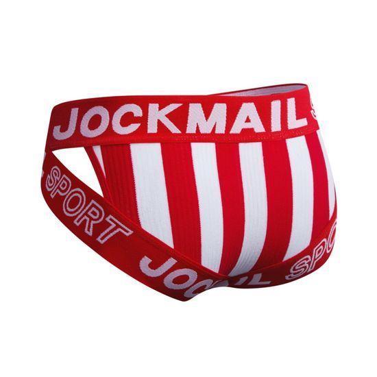 Мужские трусы брифы красные с вырезами по бокам JOCKMAIL JM2026-8