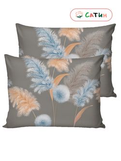 Постельное белье сатин Milky Garden "Peloso/Peloso (компаньон)" 2-спальное Наволочка 50х70 см 2 шт Простынь 240x215 см Пододеяльник 175x215 см