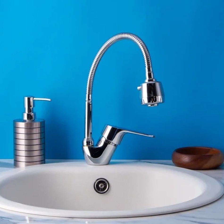 Смеситель для кухни, BOOU, гибк излив, с картриджем, хром, B8282-10F-SE025