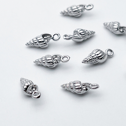 Подвеска Ракушка, цвет серебро (родий), размер 11*4 мм, цена за 1 шт