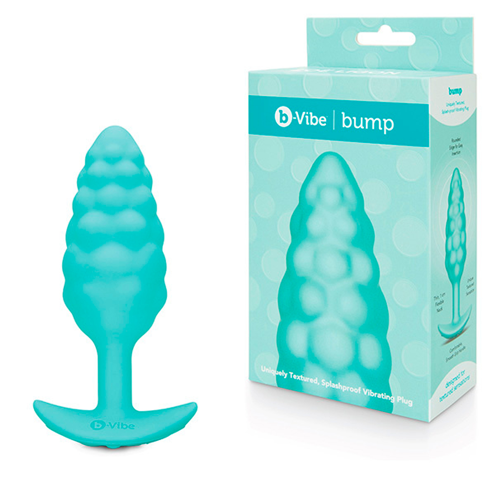 Мятный анальный текстурированный плаг с вибрацией b-Vibe Bump BV-020-MNT