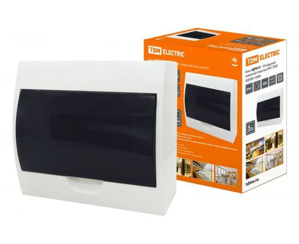 Бокс ЩРН-П-10 модулей навесной пластик IP41 TDM SQ0901-0009