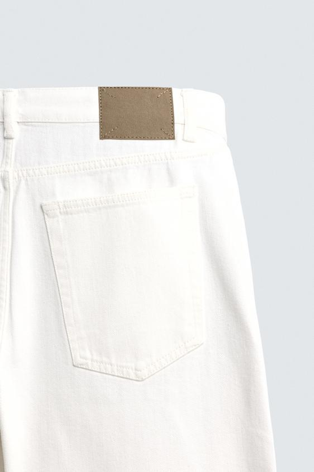 ZARA ДЖИНСЫ STRAIGHT ДЛИНОЙ ДО ЩИКОЛОТКИ SELVEDGE, ЭКРЮ