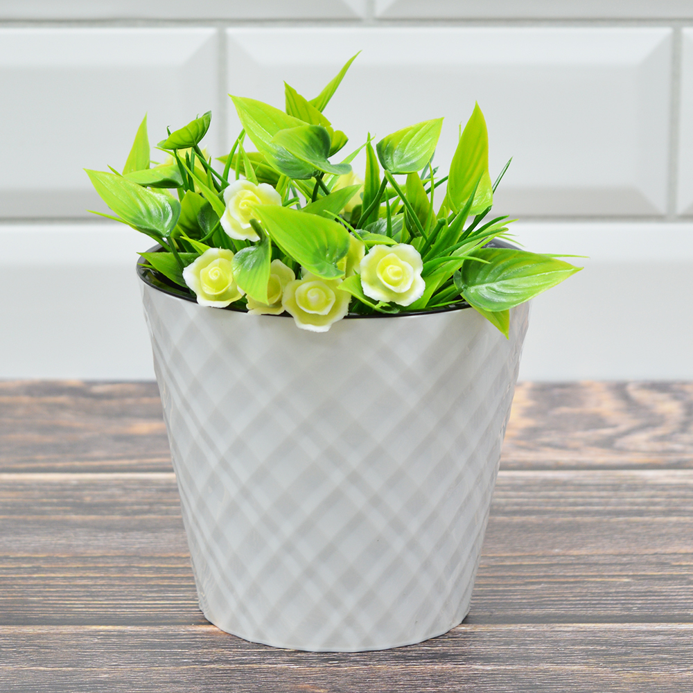 Горшок цветочный Manhattan 1л D125мм, белоснежный жасмин