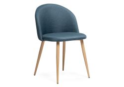 Стул на металлокаркасе Aldo blue / wood