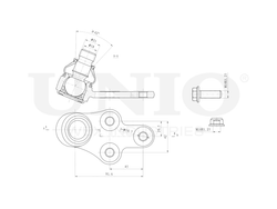 Опора шаровая передняя нижняя левая UNIO SSP-20109