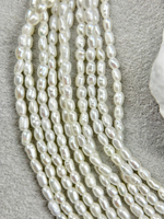 Натуральный барочный жемчуг супермелкий 1,5-2 мм, кремовый, нить 18 см
