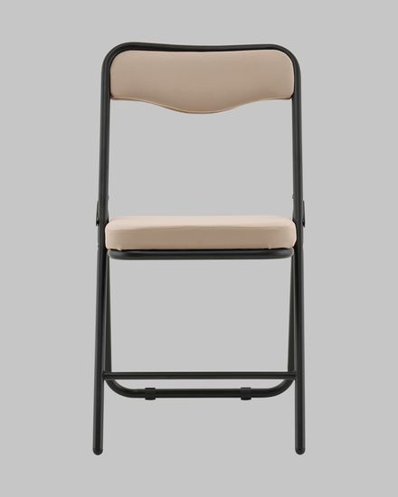 Стул складной Джонни велюр велютто бежевый каркас черный матовый