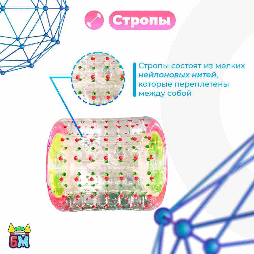 Аттракцион Водный роллер (Гидророллер) «Розово-зелёный» ПВХ, 2.2*2*2 м