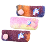 Пенал-косметичка Basir без наполнения, 21*9*4 см, серия "Единорог", с искусственным мехом, ассорти