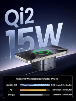 Докстанция Угрин 2 в 1 MagFlow Qi2 25 Вт для iPhone