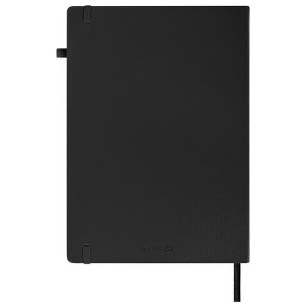 Скетчбук, черная бумага 140 г/м2 210х297 мм, 80 л., КОЖЗАМ, резинка, карман, BRAUBERG ART, черный, 113206