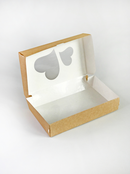 Коробка с окошком "Сердечки" 20 х 12 х 4 см