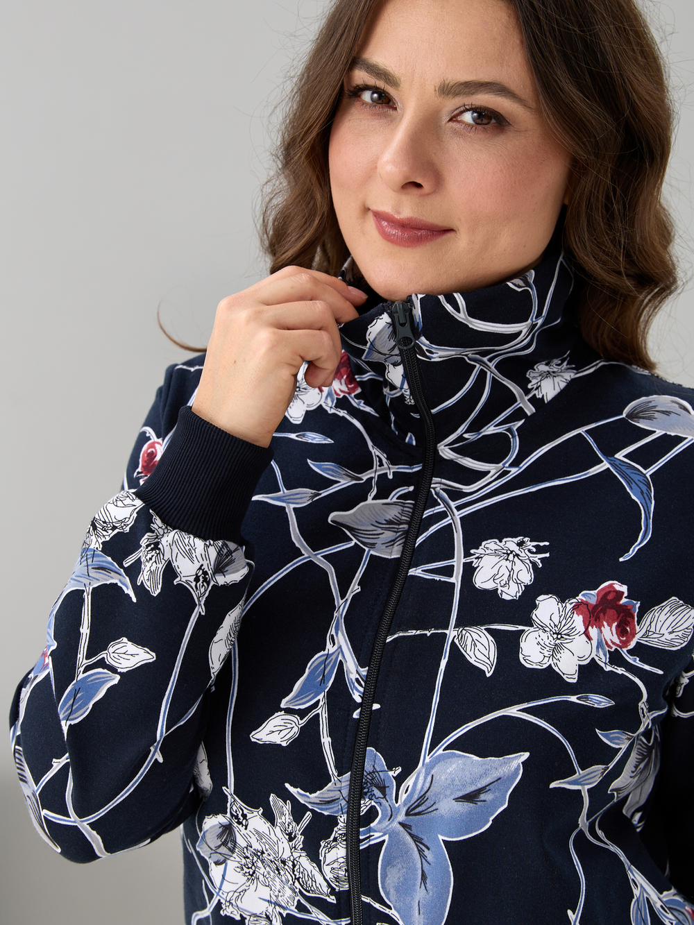 Костюм с брюками КБ-184/синий-плетистаяроза