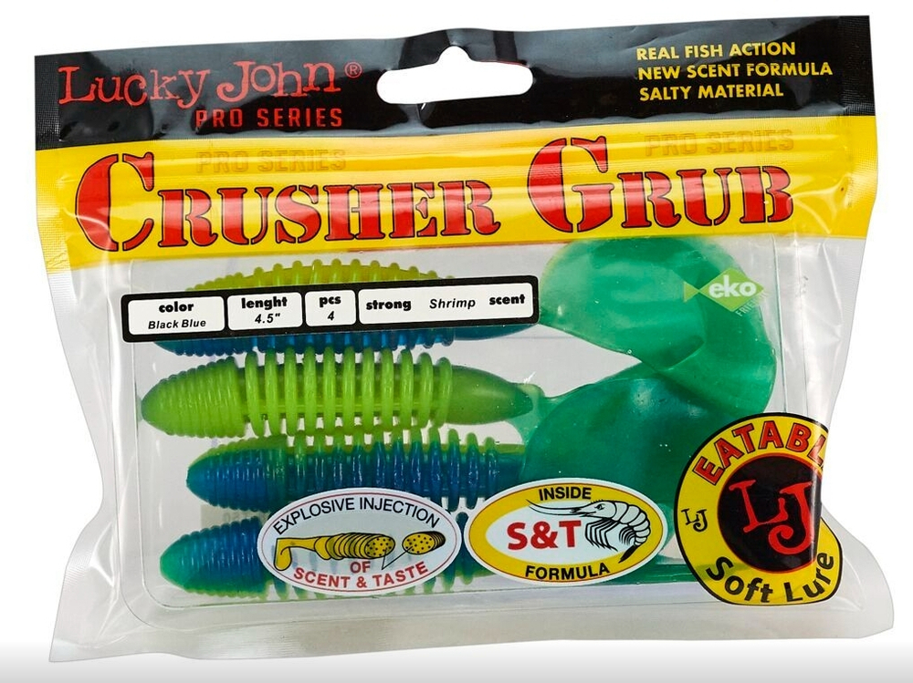 Силиконовая приманка LJ Pro Series CRUSHER GRUB 3.9in 10см #T50 Black Blue