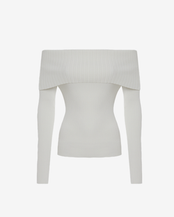 Топ трикотажный с отворотом и длинными рукавами