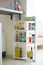 Полка выдвижная, для кухни и ванной комнаты 94х52х16 см, 4-х этажная, белый