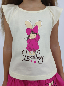 02-136-2 Комплект для девочки (фуфайка+ юбка)