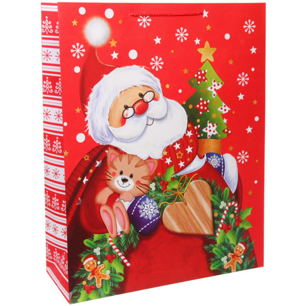 Пакет подарочный «Веселый Дедушка Мороз» 41,5*53*15,5 см, микс