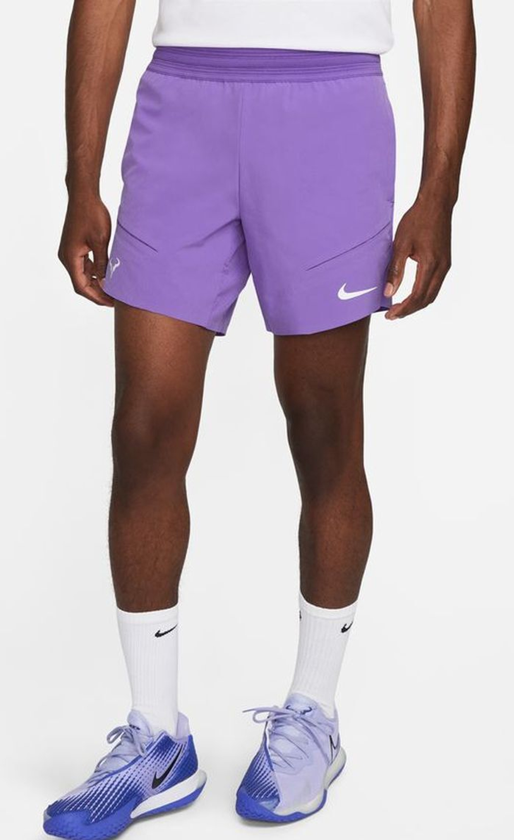 Мужские шорты теннисные Nike Court Dri-Fit Advantage Short 7in Rafa - action grape/yellow strike/white