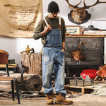 Комбинезон для мужчин джинсовый, свободный американский стиль