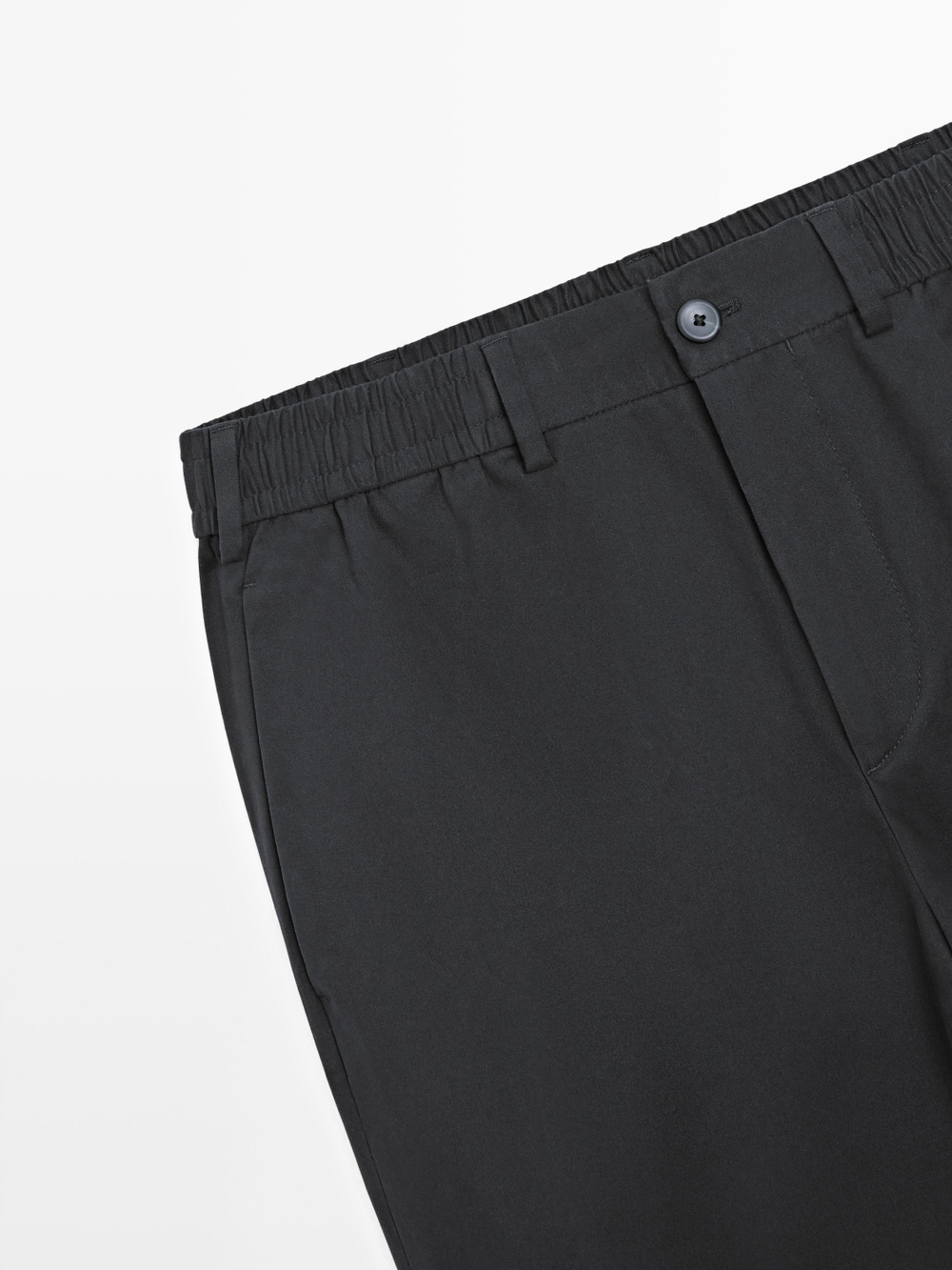 Massimo Dutti Брюки-джоггеры из смесовой хлопковой ткани, темно-синий