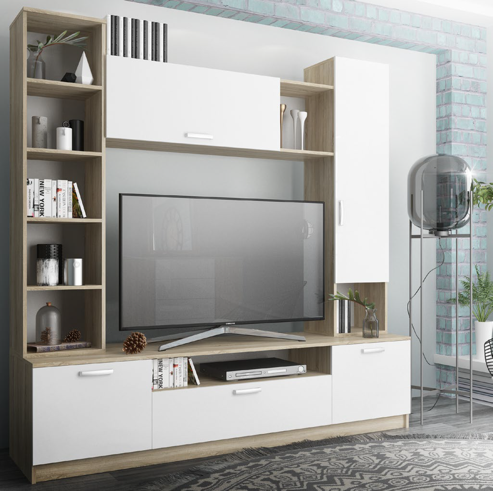 МС Софи Гостиная №4 Сонома/Белый СЦС 1900.1