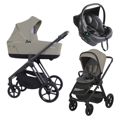 Детская коляска 3 в 1 Espiro Miloo 2025 и автокресло Pi Graphite 217 cashmere gray / Графитовый (Graphite 117)