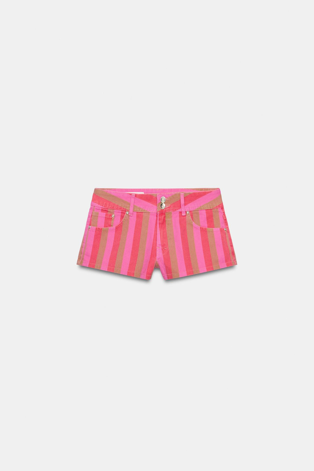 ZARA ДЖИНСОВЫЕ МИНИ-ШОРТЫ TRF В ПОЛОСКУ, ПОЛОСКИ