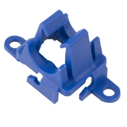 Клипса для теплого пола (50шт) поворотная для трубы D14/16/17/20мм на арматурной сетке, синяя, полипропилен