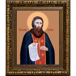 Феодосий Печерский Преподобный. Икона на холсте.