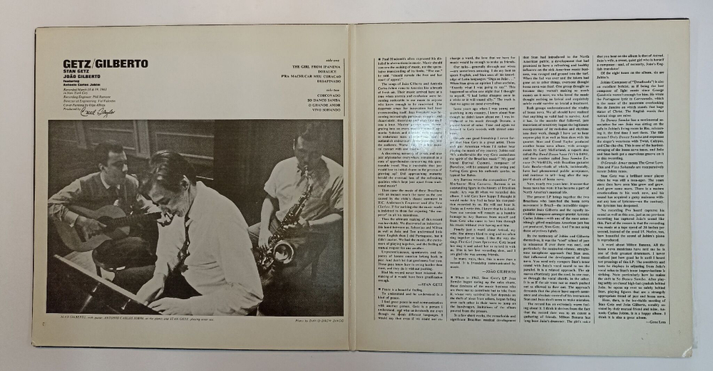 Винтажная виниловая пластинка Stan Getz, Joao Gilberto Featuring Antonio Carlos Jobim Getz Gilberto featuring Antonio Carlos Jobim (Japan 1982)