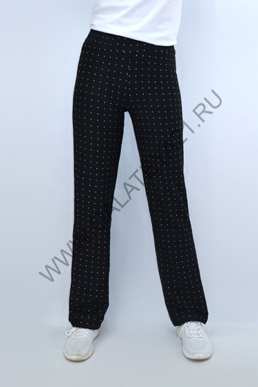 0625 Брюки-клеш / в горошек