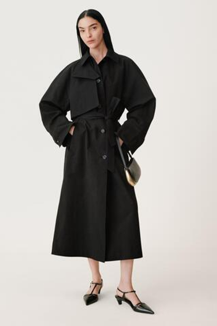 ZARA ХЛОПКОВЫЙ ТРЕНЧ — 50TH ANNIVERSARY, ЧЕРНЫЙ