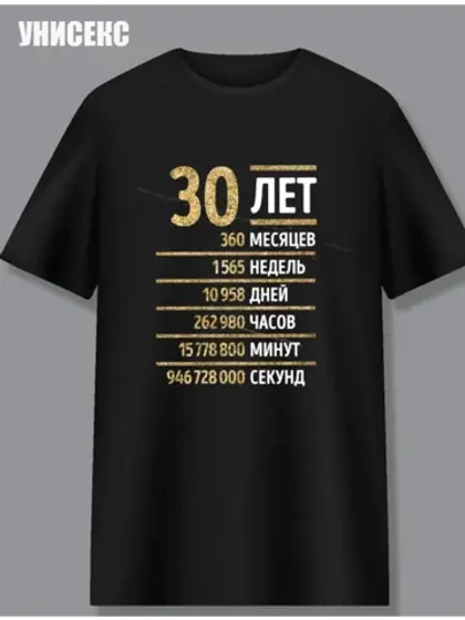 Футболка с днем рождения 30лет