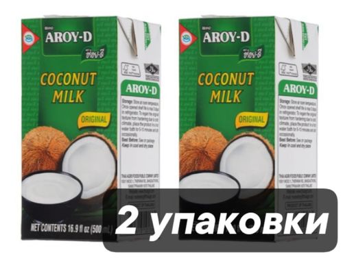 Молоко кокосовое Aroy-D Original 70% 17%, 500 мл 2 пачки