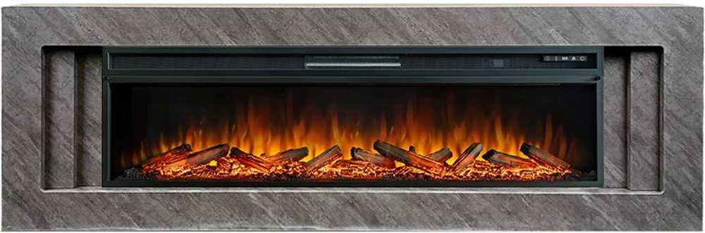 Каминокомплект Line 60 Concrete (Разборный) - Серый бетон с очагом Vision 60 LOG LED