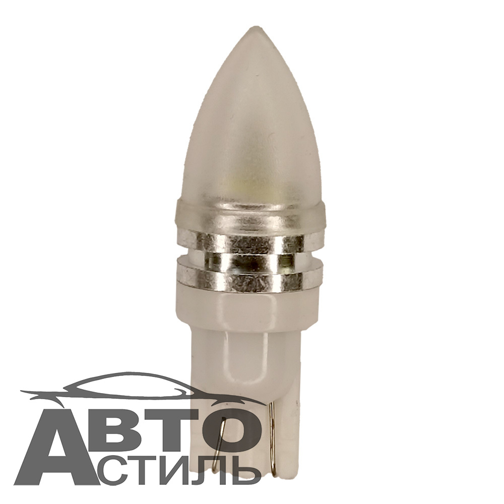 Светодиод 12V T10  2SMD 2835 WHITE MT ПУЛЯ с металл ободком 2W-G (без цок.) матовая с ободком