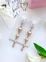 LEFIREL' Серьги серебряные женские "Charm" с жемчугом Swarovski / ювелирные украшения из родированного серебра 925